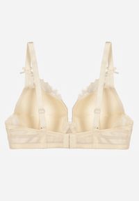 Renee - Jasnobeżowy Biustonosz Ozdobiony Koronką i Kokardkami Sellene. Kolor: beżowy. Materiał: koronka. Wzór: koronka, aplikacja #6