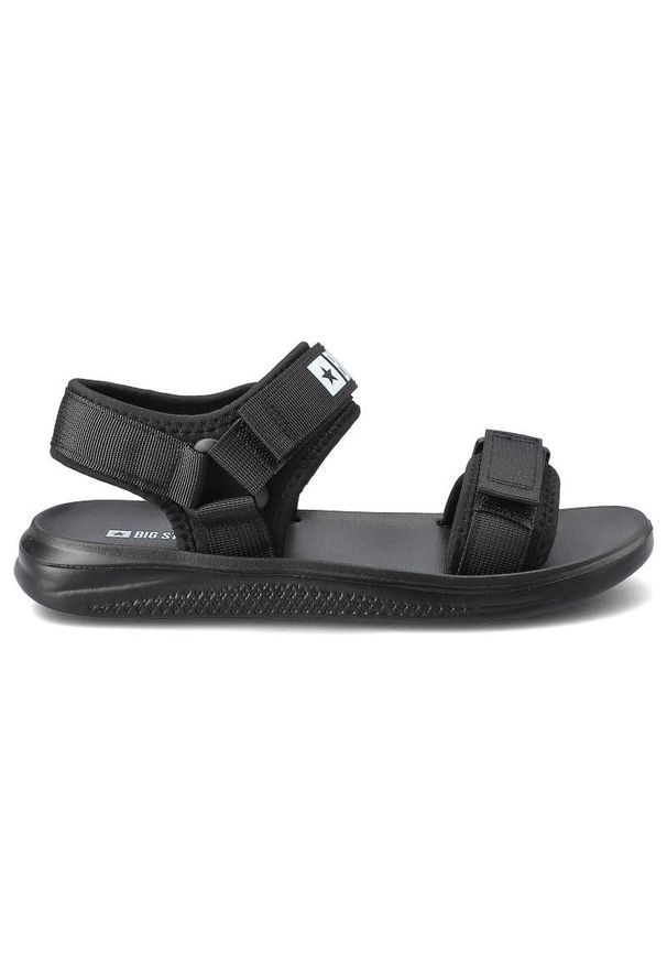 Big-Star - Czarne Sandały Big Star Męskie Buty Sportowe. Zapięcie: rzepy. Kolor: czarny. Materiał: materiał. Wzór: jednolity. Sezon: lato. Styl: sportowy