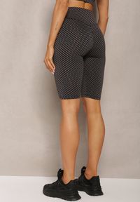 Renee - Ciemnoszare Kolarki Szorty High Waist Sportowe z Push-Up Calatrix. Okazja: na co dzień. Stan: podwyższony. Kolor: szary. Styl: sportowy