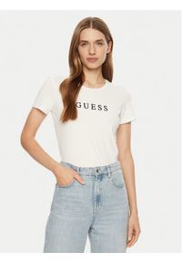 Guess T-Shirt O5RI01 KBBU1 Biały Slim Fit. Kolor: biały. Materiał: bawełna