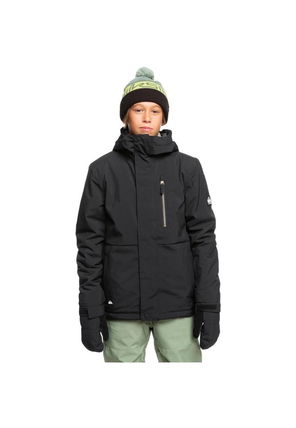 Quiksilver - Kurtka śniegowa techniczna dla Chłopcy MISSION. Kolor: czarny. Materiał: poliester. Wzór: ze splotem. Sezon: zima. Sport: narciarstwo