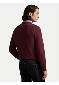 Polo Ralph Lauren Sweter 710918163520 Bordowy Regular Fit. Typ kołnierza: polo. Kolor: czerwony. Materiał: bawełna