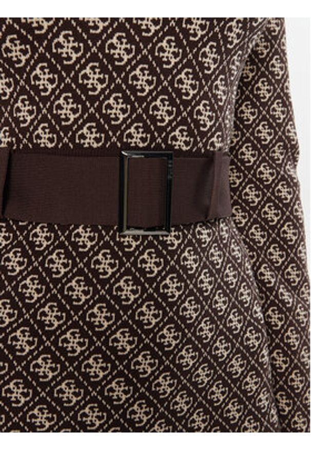 Guess Sukienka dzianinowa Lise W4BK43 Z37K0 Brązowy Regular Fit. Kolor: brązowy. Materiał: syntetyk