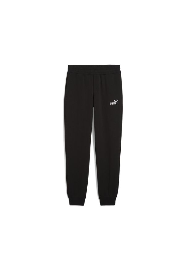 Puma - Męskie spodnie Essentials z logo No. 1 PUMA Black. Kolor: czarny. Wzór: haft