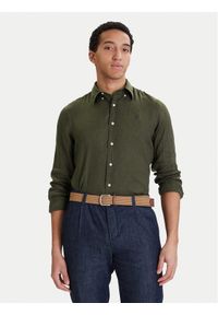 Polo Ralph Lauren Koszula 710966294508 Zielony Regular Fit. Typ kołnierza: polo. Kolor: zielony. Materiał: len #1