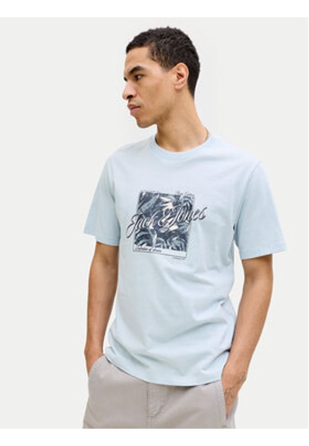 Jack & Jones T-Shirt Honolulu 12288088 Błękitny Regular Fit. Kolor: niebieski. Materiał: bawełna