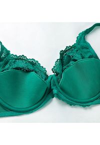 Intica - Biustonosz koronkowy plus size z delikatnym wsparciem na co dzień i okazje Natusuko. Kolekcja: plus size. Kolor: zielony. Materiał: koronka. Wzór: koronka #2