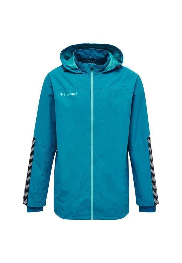 Kurtka do piłki nożnej dla dzieci Hummel Authenctic All-Weather. Kolor: wielokolorowy, turkusowy, niebieski. Sport: fitness