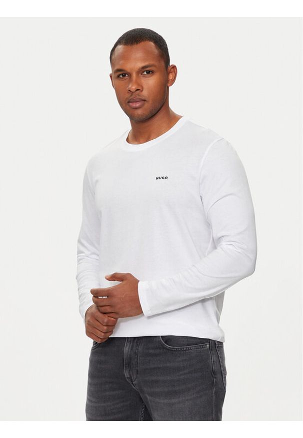 Hugo Longsleeve Derol222 50466159 Biały Regular Fit. Kolor: biały. Materiał: bawełna. Długość rękawa: długi rękaw