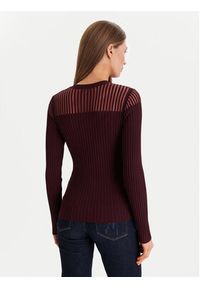 Morgan Sweter 252-MAMDO Bordowy Slim Fit. Kolor: czerwony. Materiał: wiskoza #2