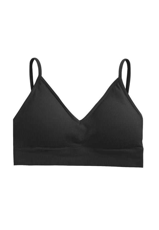 Intica - Braletka prążkowana elastyczna na co dzień Fatlinda. Kolor: czarny. Materiał: prążkowany. Wzór: prążki