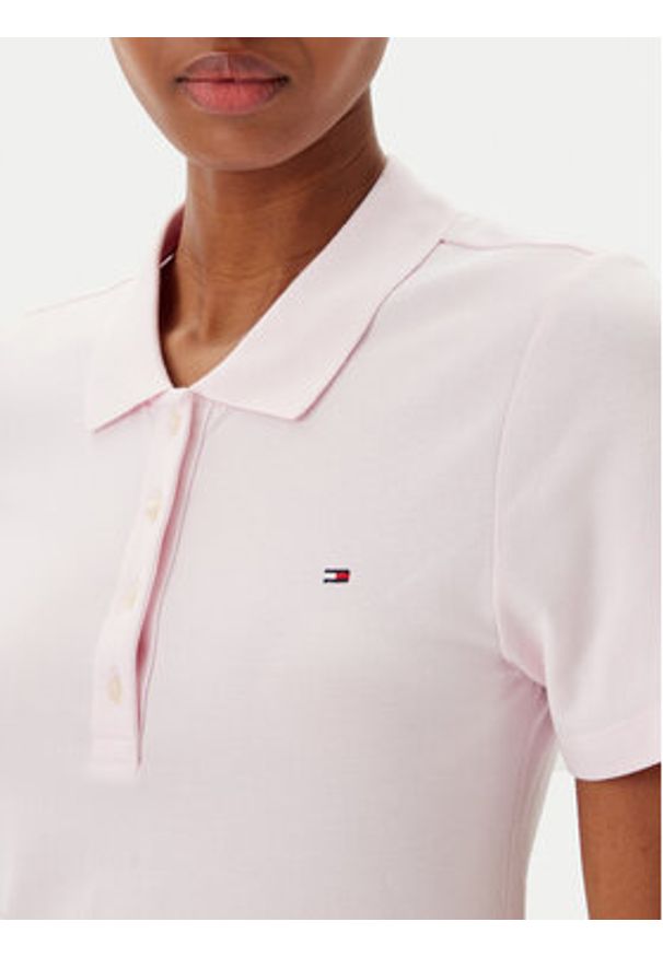 TOMMY HILFIGER - Tommy Hilfiger Sukienka codzienna WW0WW43228 Różowy Slim Fit. Okazja: na co dzień. Kolor: różowy. Materiał: bawełna. Typ sukienki: proste. Styl: casual