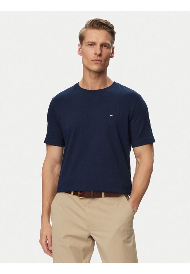 TOMMY HILFIGER - Tommy Hilfiger T-Shirt Ess Seasonal MW0MW39995 Granatowy Regular Fit. Kolor: niebieski. Materiał: bawełna