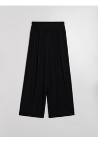 Sinsay - Wiskozowe spodnie wide leg - czarny. Kolor: czarny. Materiał: wiskoza #1