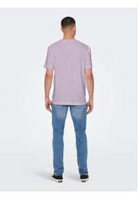 Only & Sons T-Shirt 22025208 Fioletowy Regular Fit. Kolor: fioletowy. Materiał: bawełna