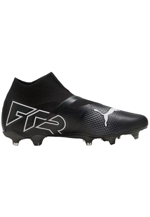 Buty piłkarskie Puma Future 7 Match+ Ll FG/AG M 107711 02 czarne. Kolor: czarny. Materiał: dzianina, syntetyk. Szerokość cholewki: normalna. Sport: piłka nożna