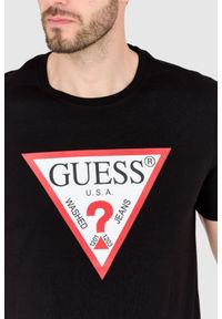 Guess - GUESS T-shirt czarny slim fit. Kolor: czarny #3