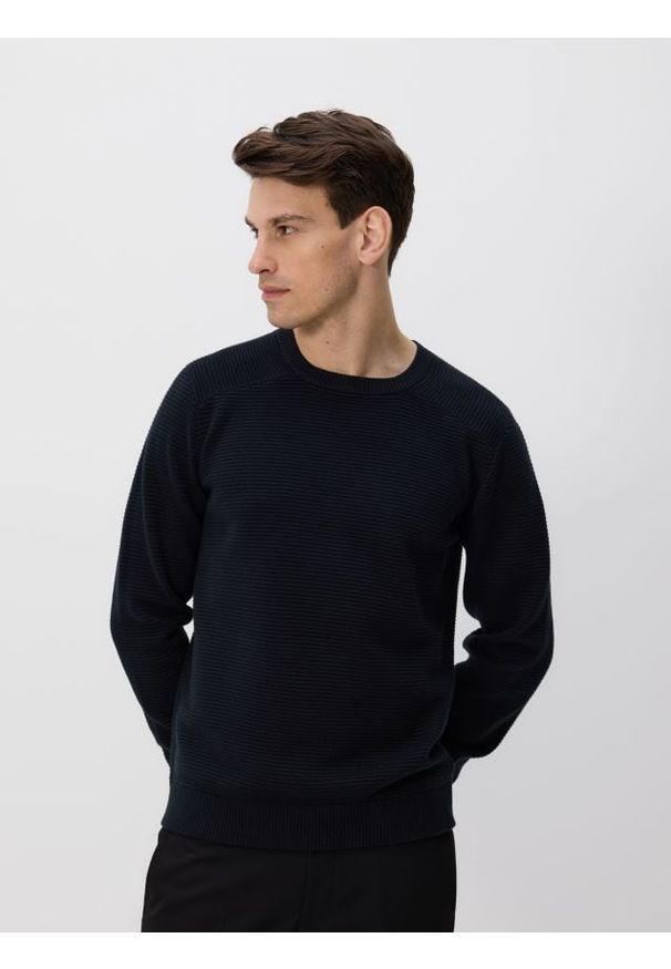 Reserved - Sweter z bawełną - czarny. Kolor: czarny. Materiał: bawełna