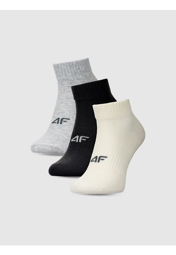 4f - 4F Skarpetki casual za kostkę (3-pack) damskie - multikolor 39-42. Kolor: wielokolorowy. Materiał: włókno, bawełna, poliamid, materiał