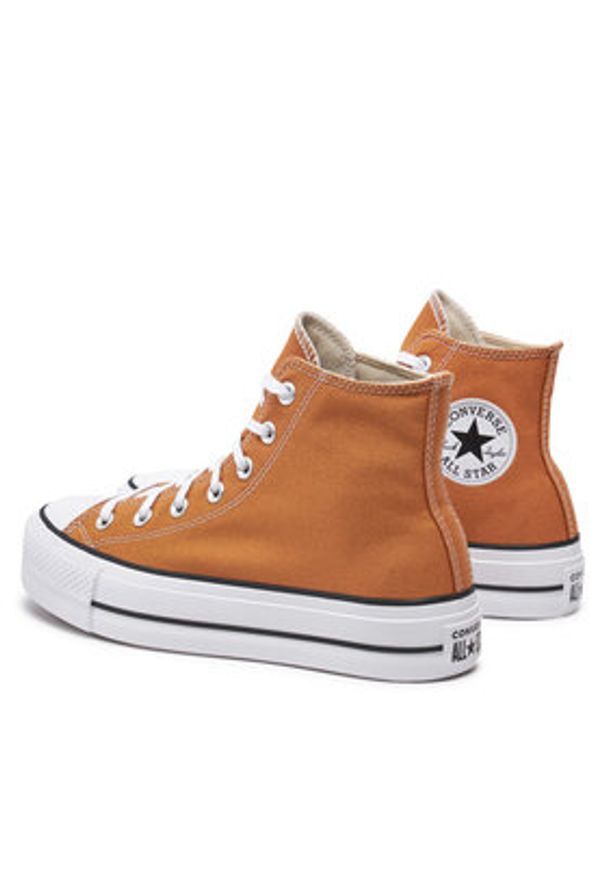 Converse Trampki Chuck Taylor All Star Lift Platform Hi A11537C Pomarańczowy. Kolor: pomarańczowy. Materiał: materiał. Obcas: na platformie