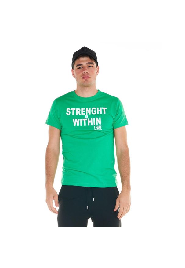 LEONE 1947 APPAREL - Siła tkwi w sportowej koszulce męskiej Fuo. Kolor: zielony. Materiał: tkanina. Sport: fitness