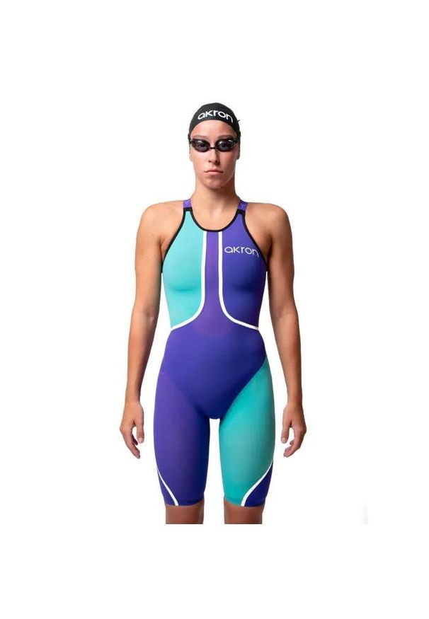 AKRON - Kombinezon Z Zabudowanym Tyłem Akron Venom – Fioletowy / Tiffany – Rozmiar 18. Kolor: wielokolorowy, fioletowy, zielony