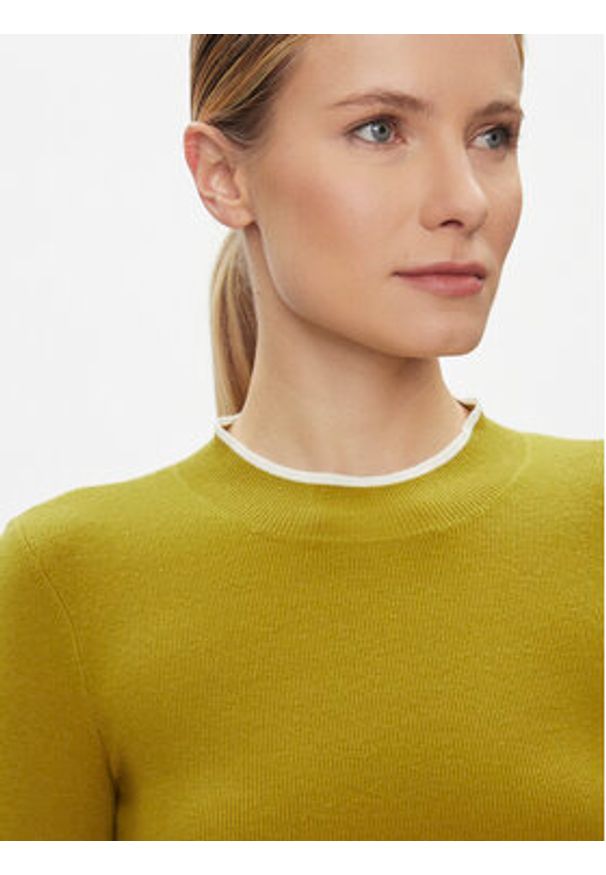 Vero Moda Sweter Flouncy 10299604 Żółty Slim Fit. Kolor: żółty. Materiał: syntetyk