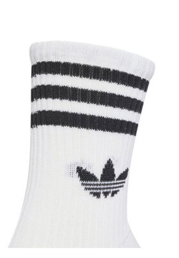 Adidas - adidas Skarpety długie 3-Stripes JV7410 Biały. Kolor: biały. Materiał: bawełna