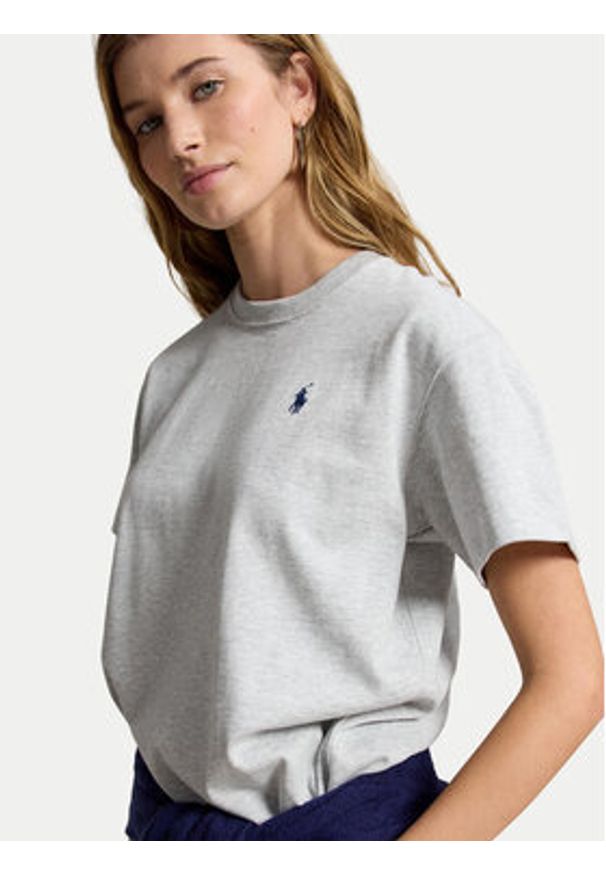 Polo Ralph Lauren T-Shirt 211B17798001 Szary Regular Fit. Typ kołnierza: polo. Kolor: szary. Materiał: bawełna