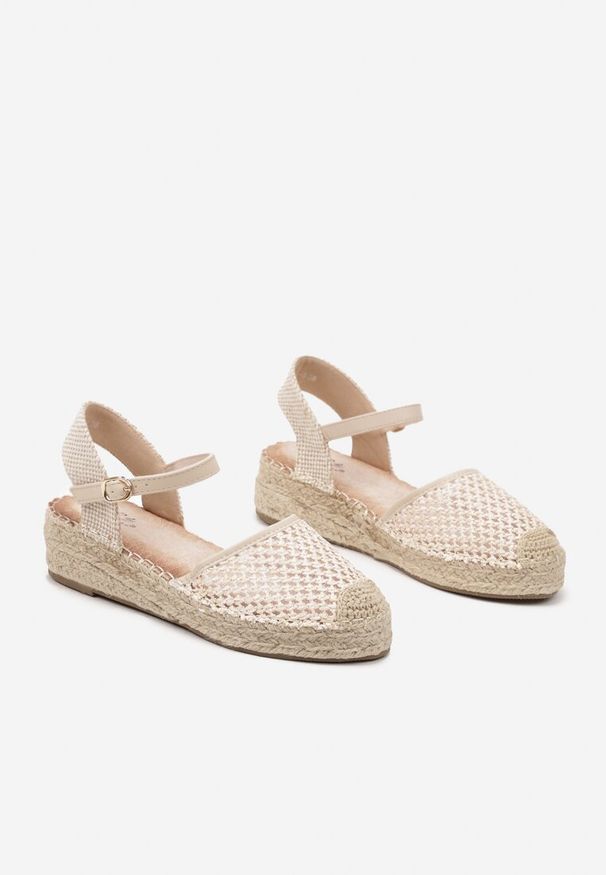 Born2be - Beżowe Espadryle z Siateczki na Plecionej Podeszwie Alisindra. Kolor: beżowy. Sezon: lato