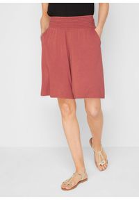 bonprix - Szerokie bermudy z dżerseju z mieszanki wiskozy. Kolor: czerwony. Materiał: jersey, wiskoza #1