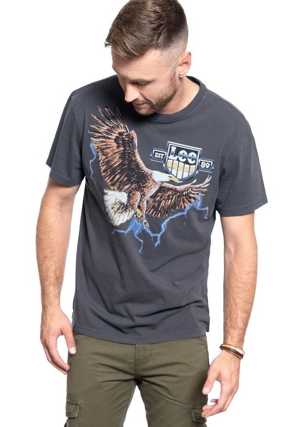 Lee - MĘSKI T-SHIRT LEE BIKER TEE RELAXED FIT WASHED BLACK L60CFEON 112113283