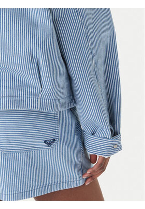 Roxy Kurtka jeansowa Beachfront Bliss ERJJK03702 Błękitny Regular Fit. Kolor: niebieski. Materiał: bawełna
