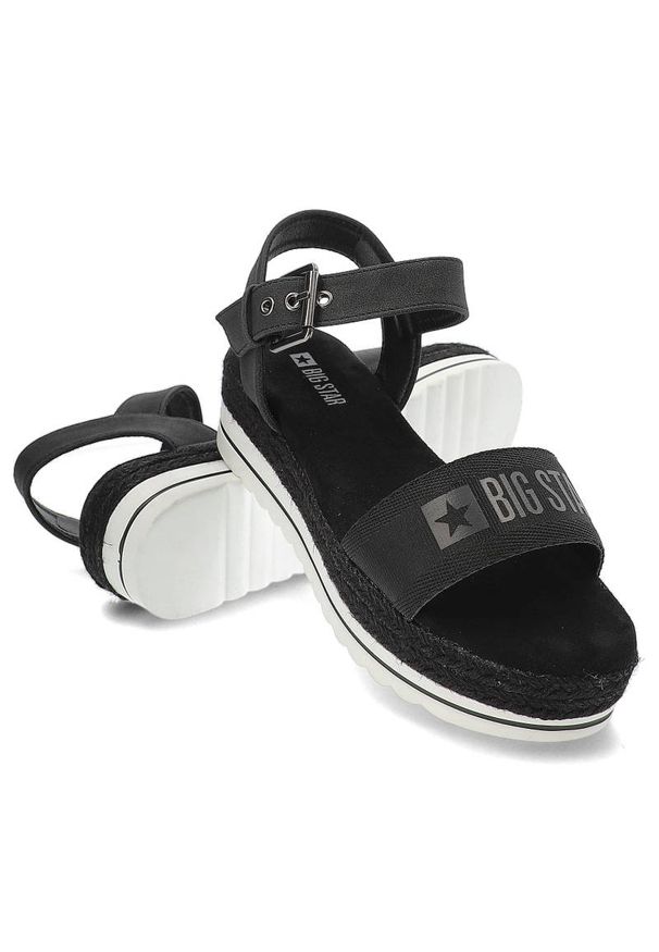 Big-Star - Czarne Sandały Big Star Wygodne Buty Damskie. Okazja: na co dzień. Kolor: czarny. Sezon: lato. Styl: casual