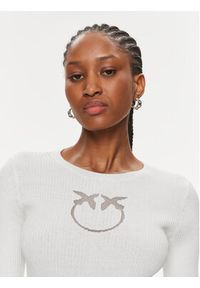 Pinko Sweter Tritone 102017 A1KW Biały Slim Fit. Kolor: biały. Materiał: bawełna #3