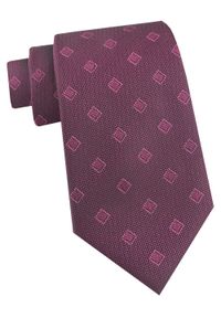Krawat Męski - Angelo di Monti - Malinowe Bordo w Grochy. Kolor: czerwony. Materiał: tkanina. Wzór: grochy. Styl: elegancki, wizytowy