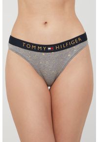 TOMMY HILFIGER - Tommy Hilfiger stringi kolor szary. Kolor: szary. Materiał: dzianina, bawełna