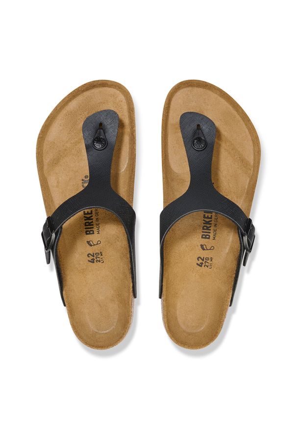 Birkenstock Gizeh Birko-Flor Japonki męskie. Kolor: czarny