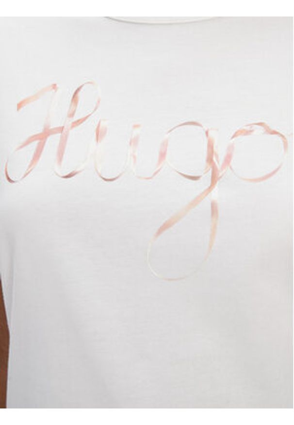 Hugo - HUGO T-Shirt Damacia_5 50544868 Biały Regular Fit. Kolor: biały. Materiał: bawełna