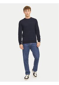 Jack & Jones Sweter Globe 12258139 Granatowy Regular Fit. Kolor: niebieski. Materiał: bawełna