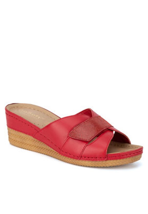 Go Soft Klapki ARC-2309-07 Czerwony. Kolor: czerwony. Materiał: skóra