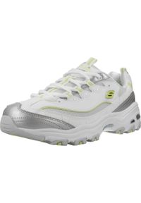 skechers - Kapcie SKECHERS DLITES Biały. Kolor: biały. Materiał: syntetyk, tkanina