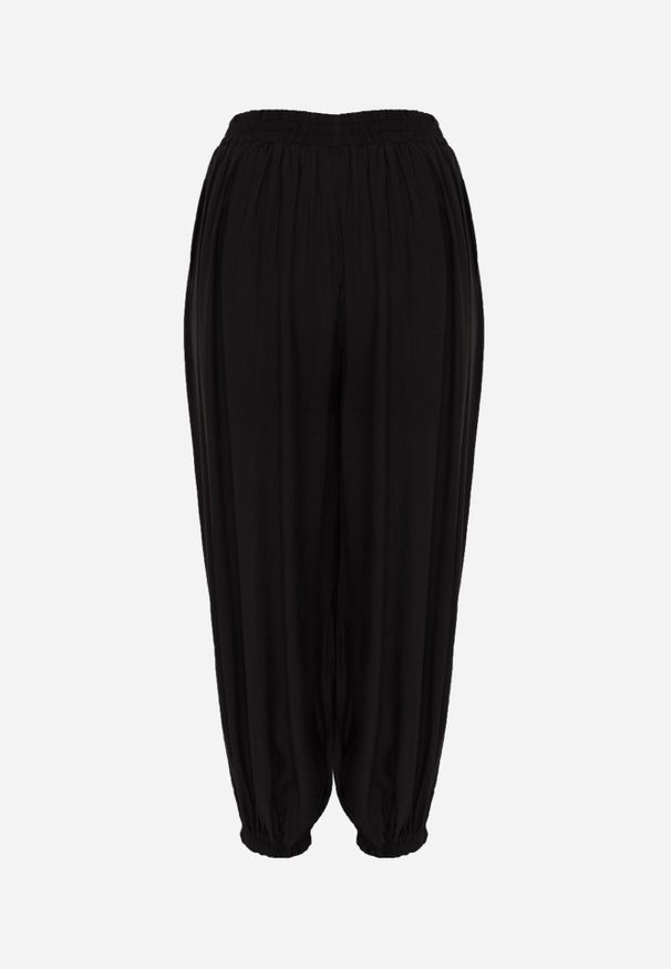 Renee - Czarne Spodnie High Waist o Kroju Balloon Mezesha. Okazja: na co dzień. Stan: podwyższony. Kolor: czarny. Długość: krótkie. Styl: casual, boho