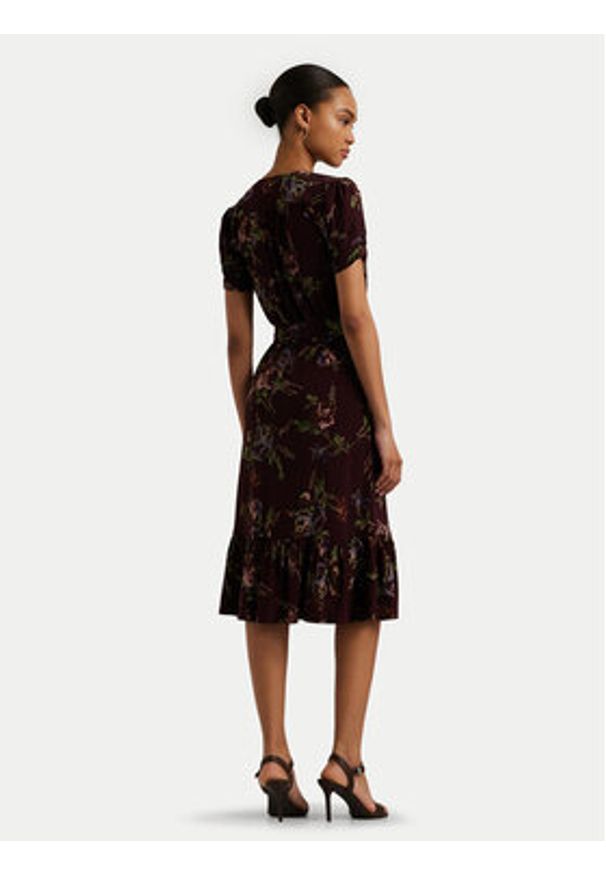 Lauren Ralph Lauren - LAUREN RALPH LAUREN Sukienka codzienna 250951435001 Bordowy Regular Fit. Okazja: na co dzień. Kolor: czerwony. Materiał: syntetyk. Typ sukienki: proste. Styl: casual