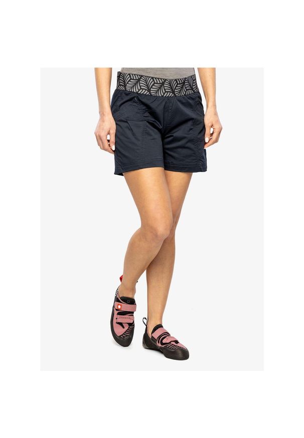 OCUN - Spodenki wspinaczkowe damskie Ocun Pantera Organic Shorts. Kolor: szary. Długość: krótkie. Wzór: motyw zwierzęcy