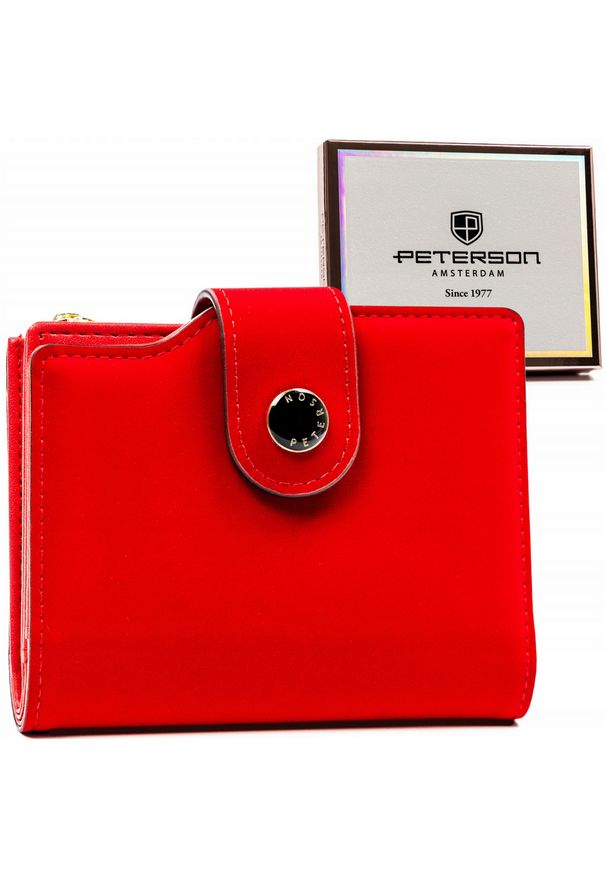 Portfel damski Peterson PTN 012-WEI czerwony. Kolor: czerwony. Materiał: skóra ekologiczna