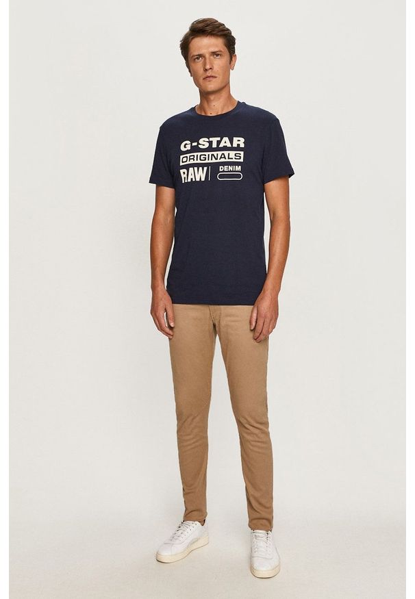 G-Star RAW - G-Star Raw - Spodnie. Kolor: beżowy