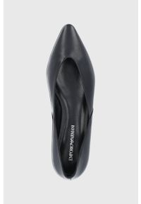 Emporio Armani baleriny skórzane X3D273.XF271.00002 kolor czarny. Kolor: czarny. Materiał: skóra. Obcas: na obcasie. Wysokość obcasa: niski #3