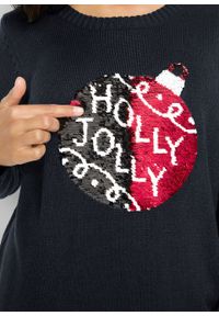 Sweter bożonarodzeniowy z obracanymi cekinami bonprix Sweter bożonar obr.cek cz. Kolor: czarny. Materiał: materiał, akryl #6