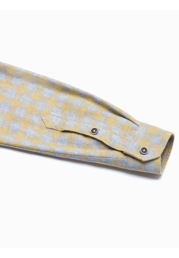 Żółta koszula Ombre Clothing z długim rękawem, długa